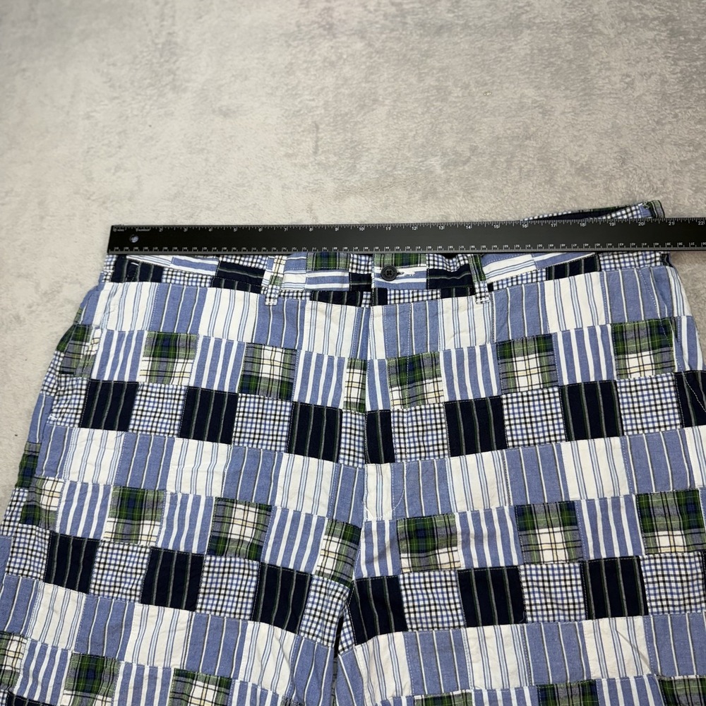Tommy Hilfiger Shorts Mens 42 Blue Green Patchwork Madras Plaid Preppy Summer - Picture 3 of 11